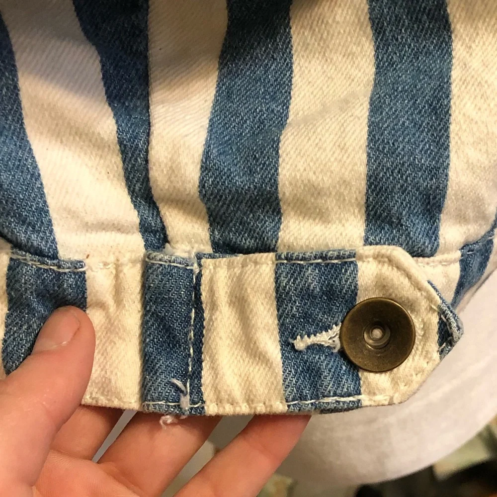 Y2K 90s striped jean jacket - Picture 5 of 8